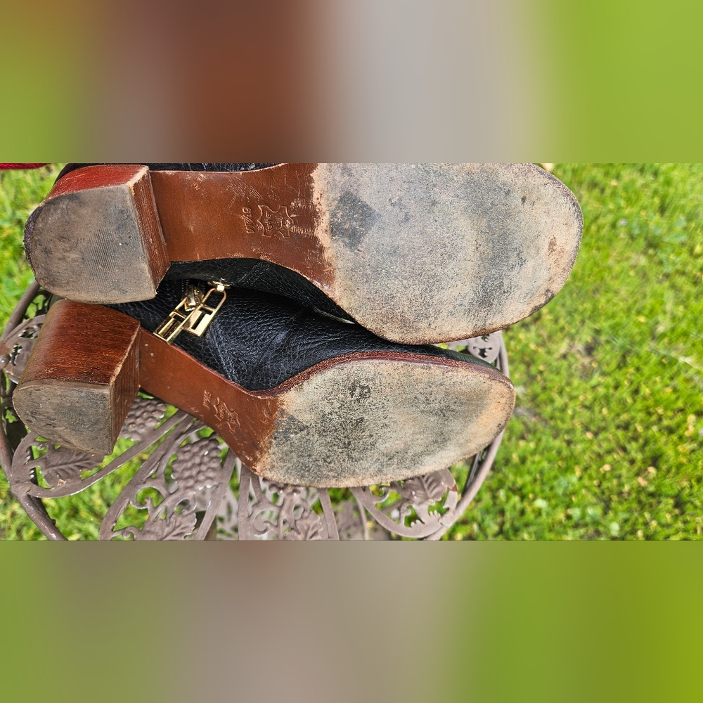 Tory Burch Black Leather Ankle Boots - Picture 7 of 7